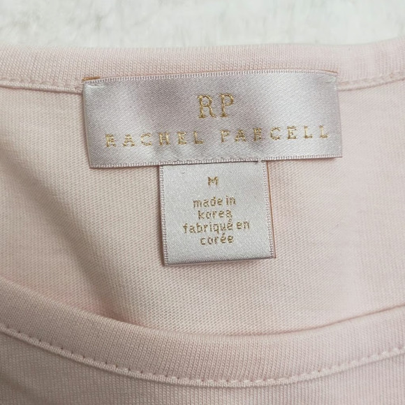 Rachel Parcell Pink Frosty Puff Bubble Sleeve Shirt MED Preppy Romantic Coquette - Picture 8 of 9